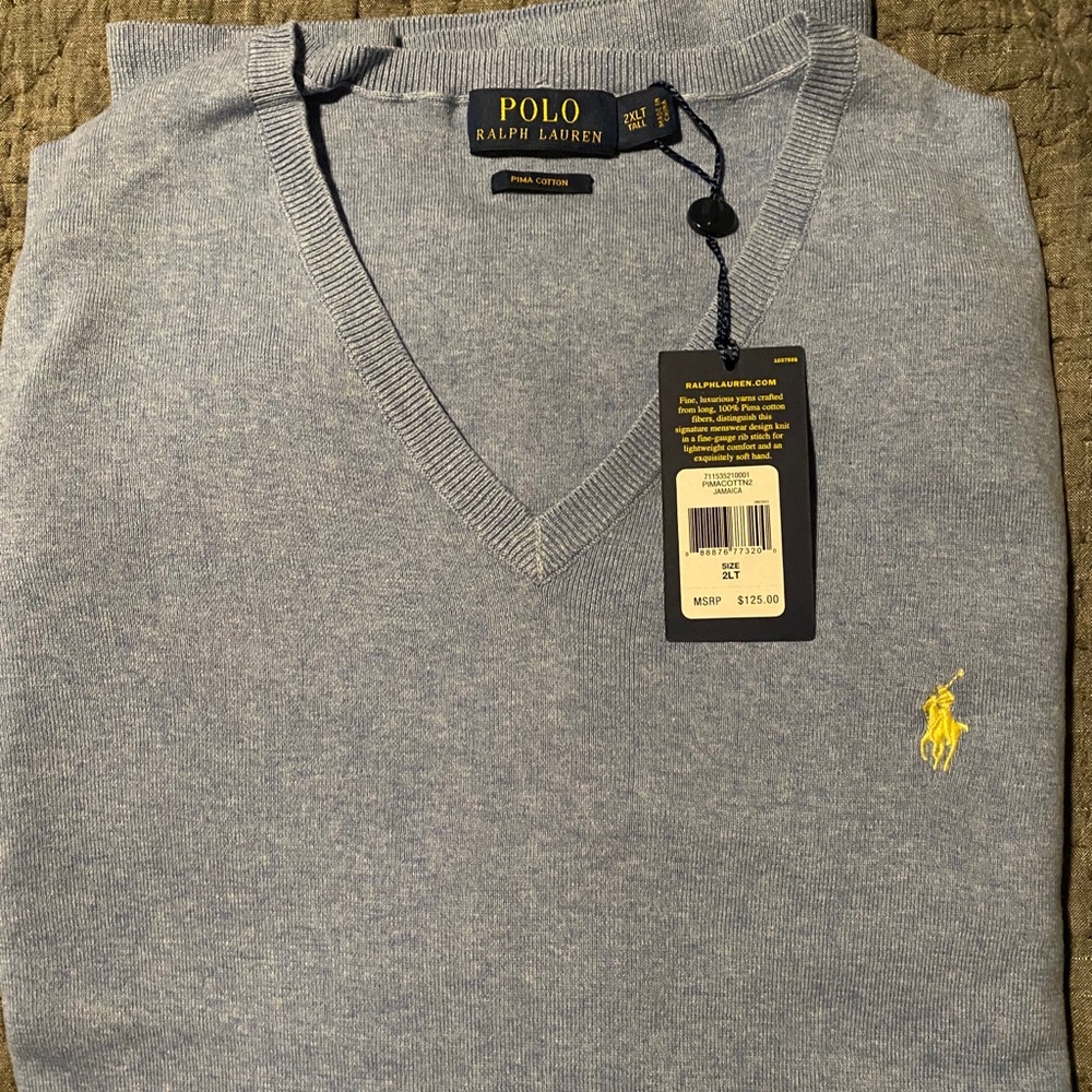 Polo Ralph Lauren V-Neck Sweater Lt Blue
